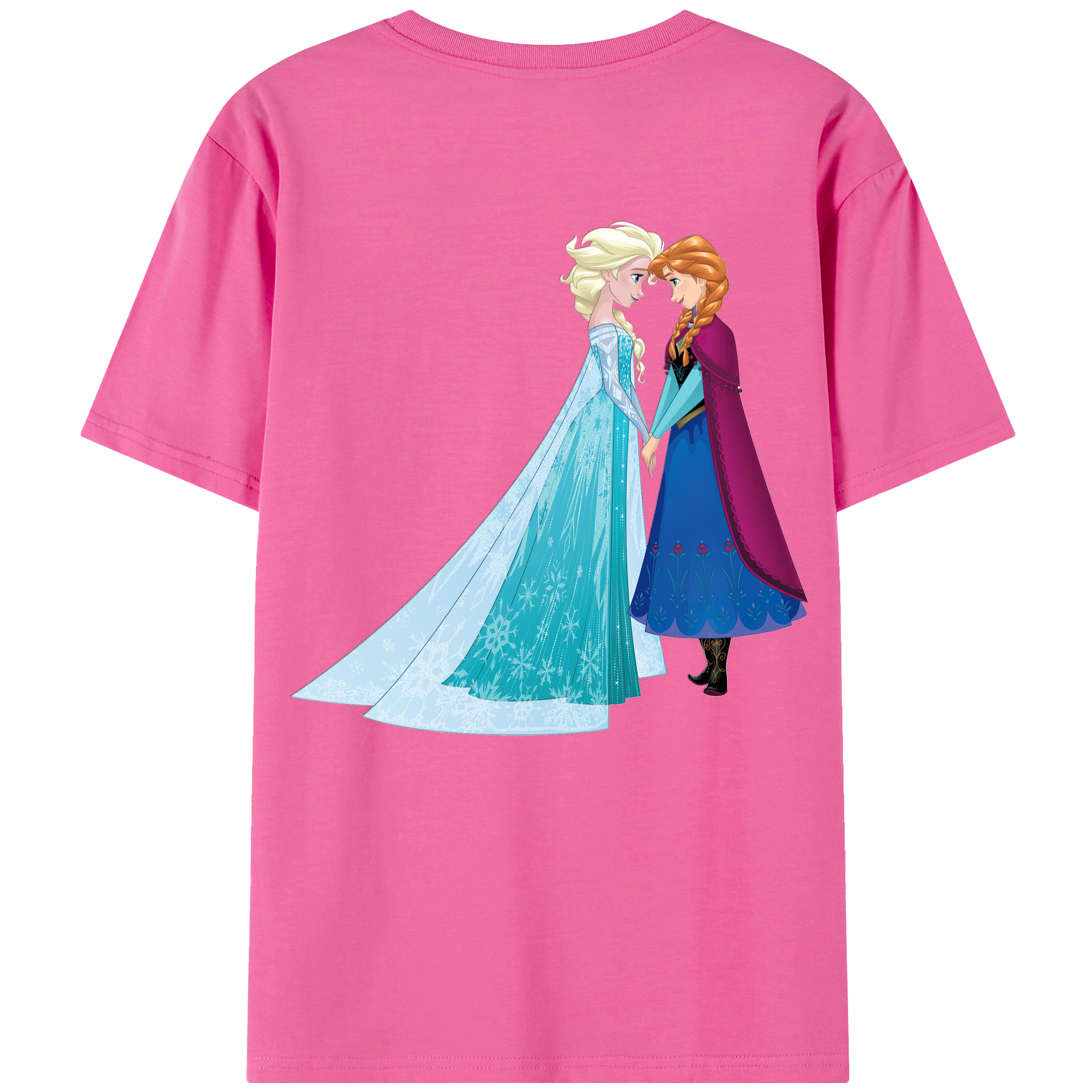 （画像用） アナと雪の女王 アンナ エルサ Frozen Anna Elsa レディース半袖Tシャツ(バックプリント)
